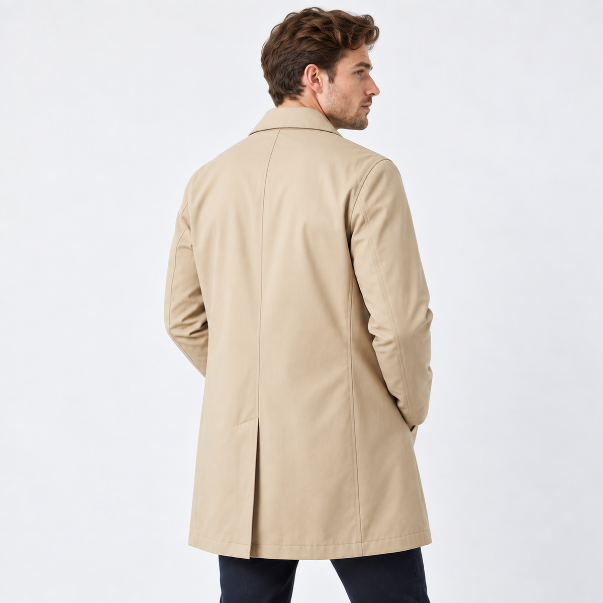Elvane | Men's Mac Coat Lightweight Long Single-Breasted Outerwear