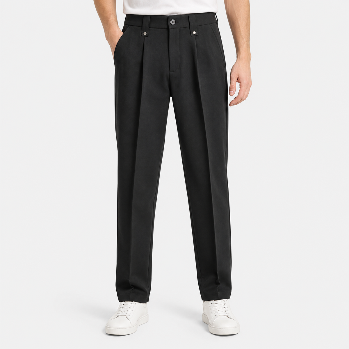 Elvane | Men's Pleated Trousers Straight Leg Regular Fit Dress Pants