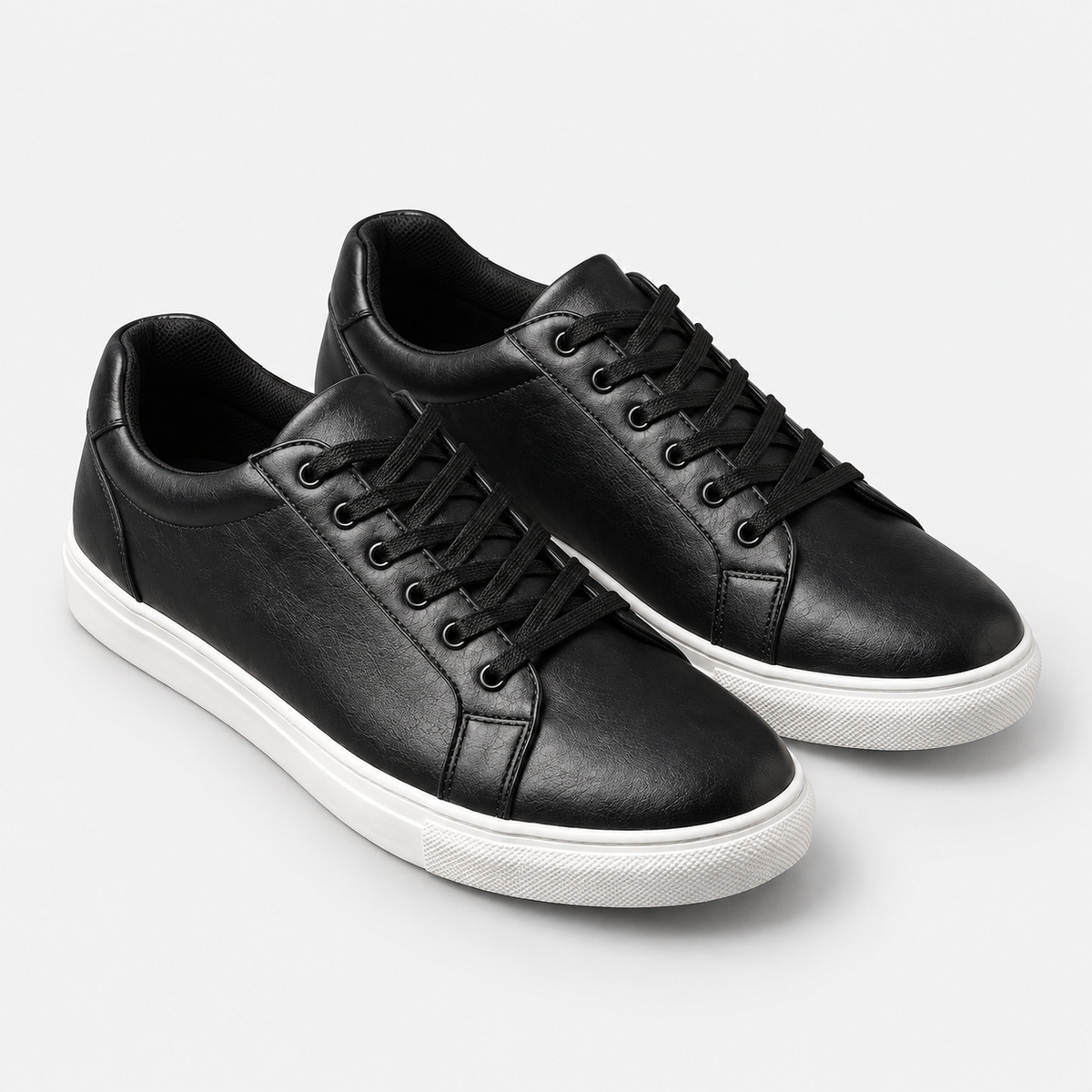 Elvane | Men's Faux Leather Sneakers Low Top Minimalist Casual Shoes