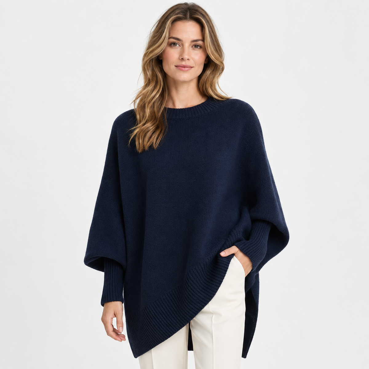 Elvane | Women's Oversized Sweater Wide Neck Draped Knit Pullover