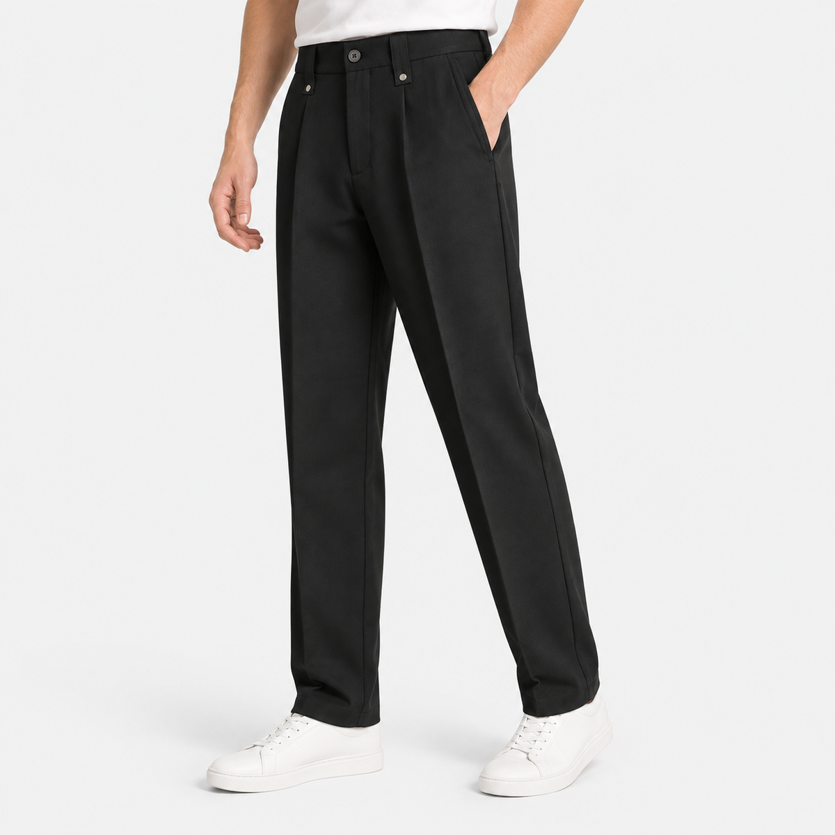 Elvane | Men's Pleated Trousers Straight Leg Regular Fit Dress Pants