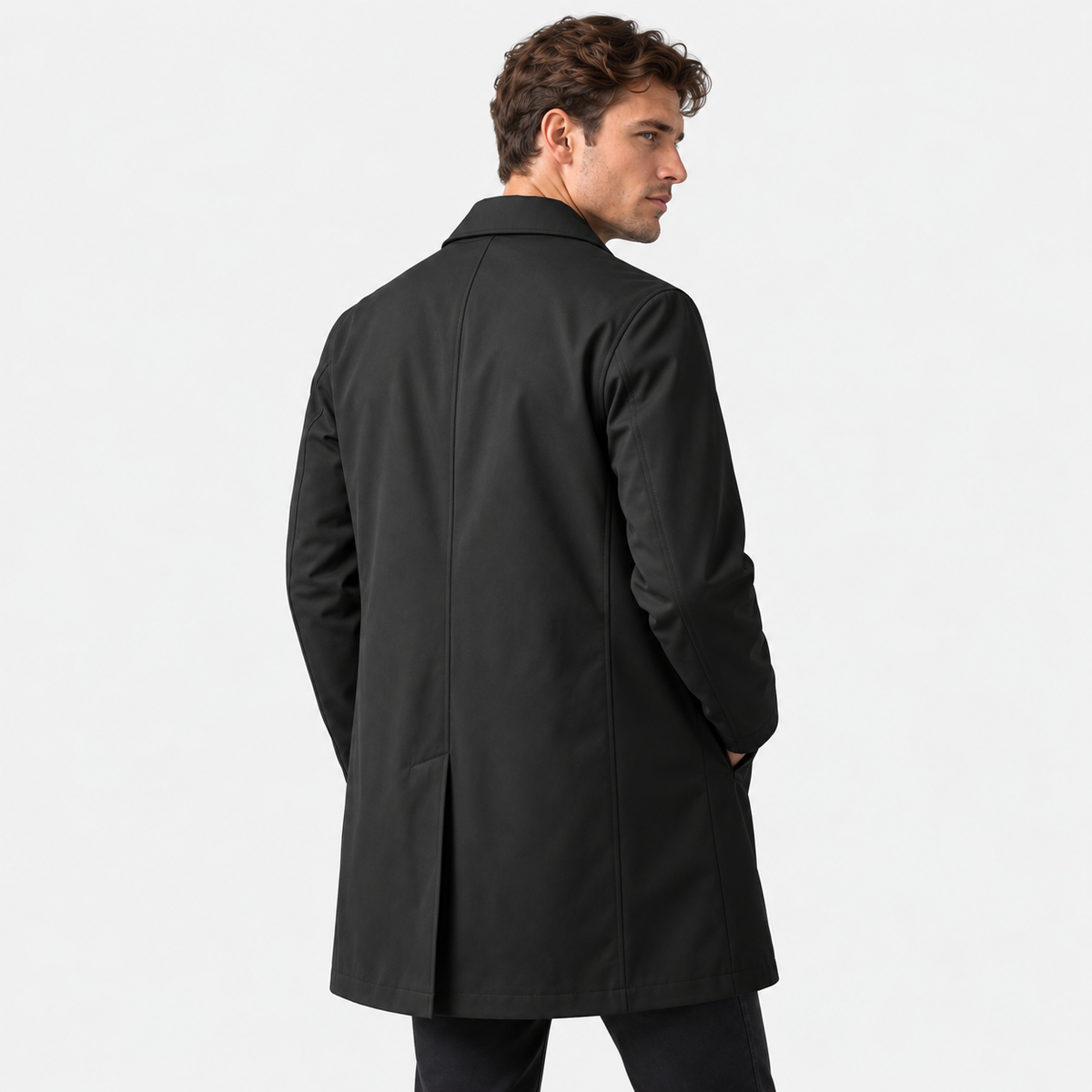 Elvane | Men's Mac Coat Lightweight Long Single-Breasted Outerwear