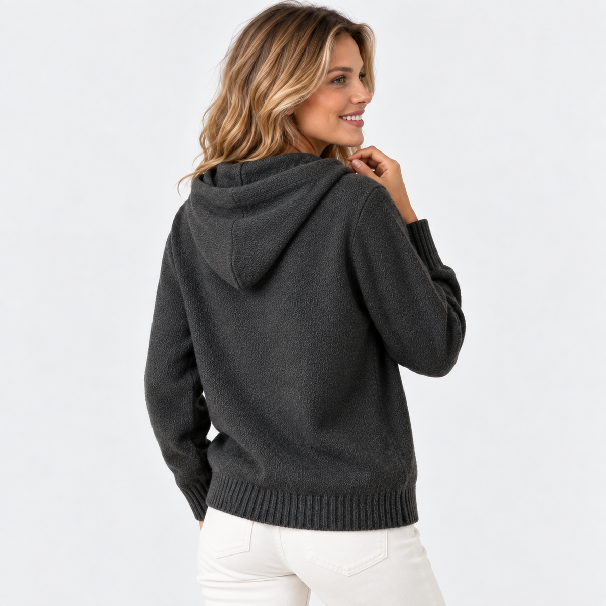 Elvane | Women's Hooded Cardigan Button Front Soft Knit Sweater