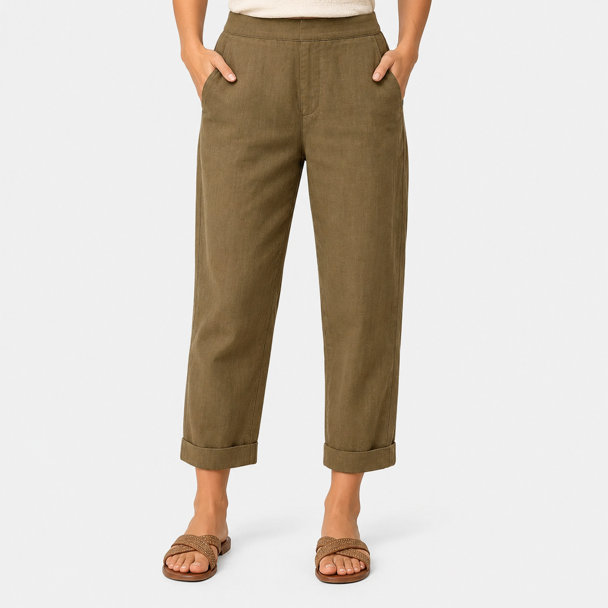 Elvane | Women's Straight Leg Trousers Lightweight Relaxed Fit Pants