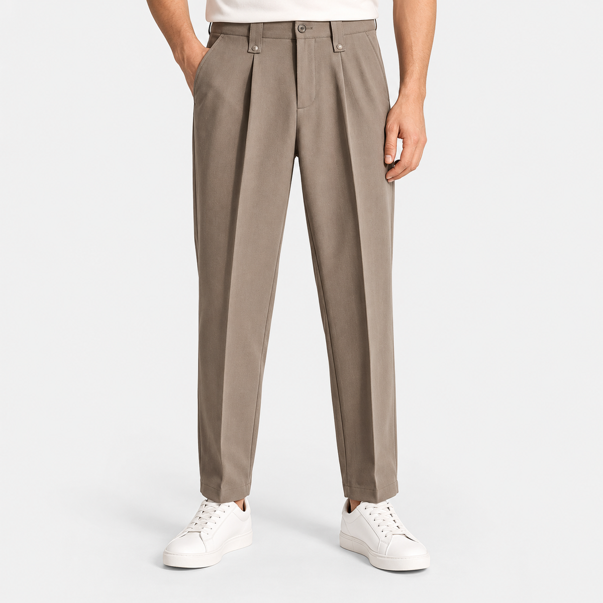 Elvane | Men's Pleated Trousers Straight Leg Regular Fit Dress Pants