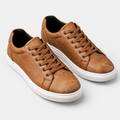 Elvane | Men's Faux Leather Sneakers Low Top Minimalist Casual Shoes