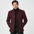 Elvane | Men's Wool Blend Coat Quilted Lining Stand Collar Winter Coat