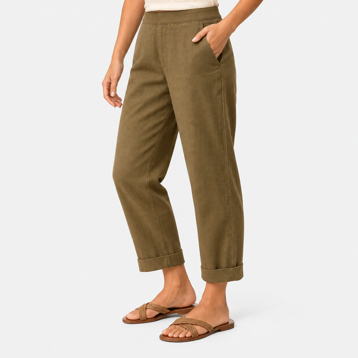 Elvane | Women's Straight Leg Trousers Lightweight Relaxed Fit Pants