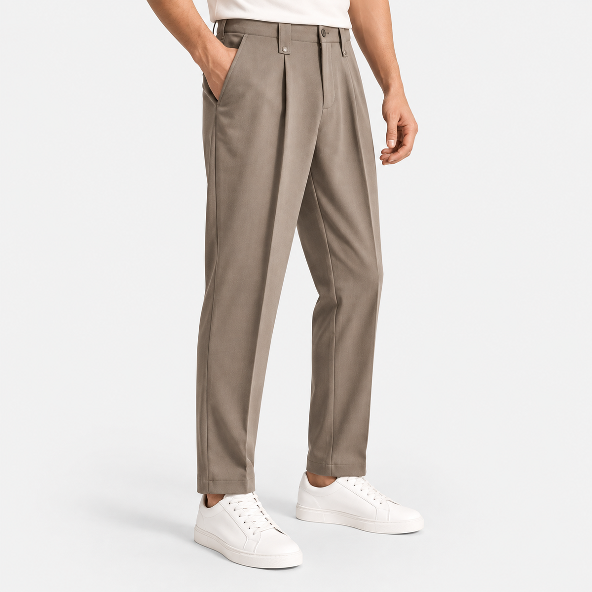 Elvane | Men's Pleated Trousers Straight Leg Regular Fit Dress Pants
