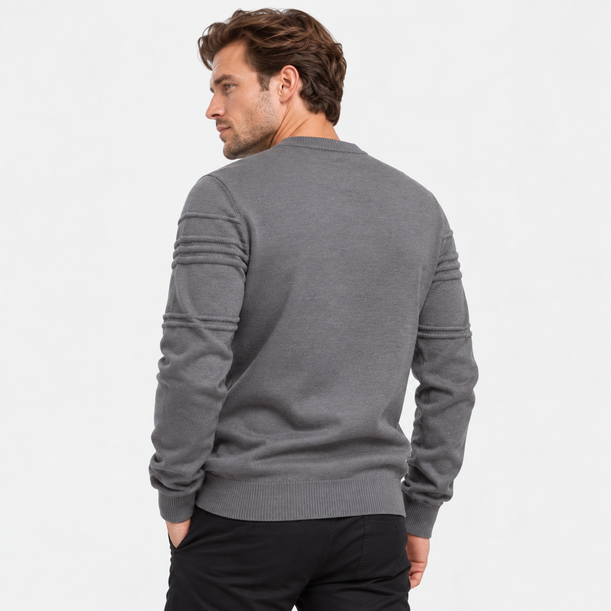 Elvane | Men's Cotton Sweater Diamond Pattern Slim Fit Knit Pullover