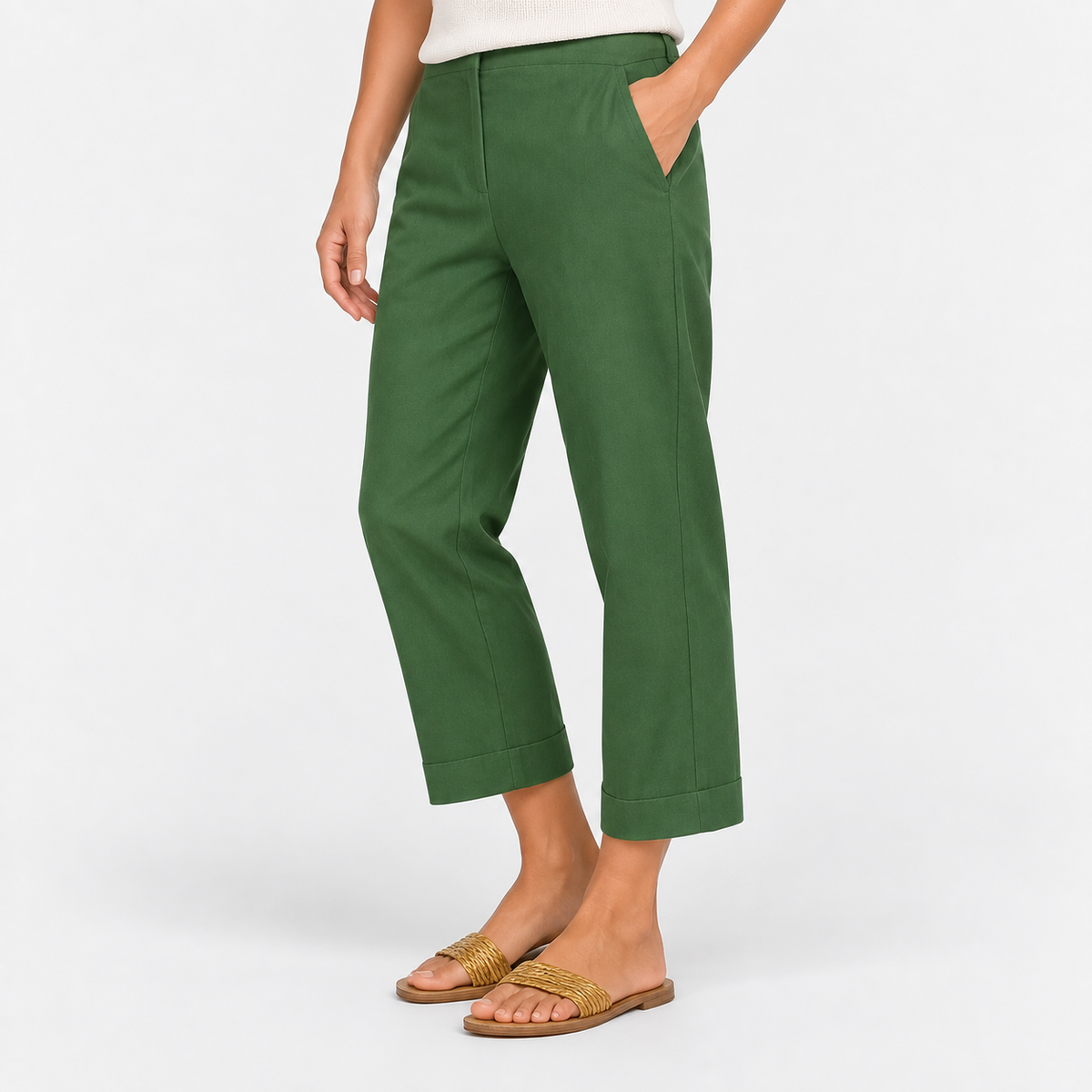 Elvane | Women's Straight Leg Trousers Lightweight Relaxed Fit Pants