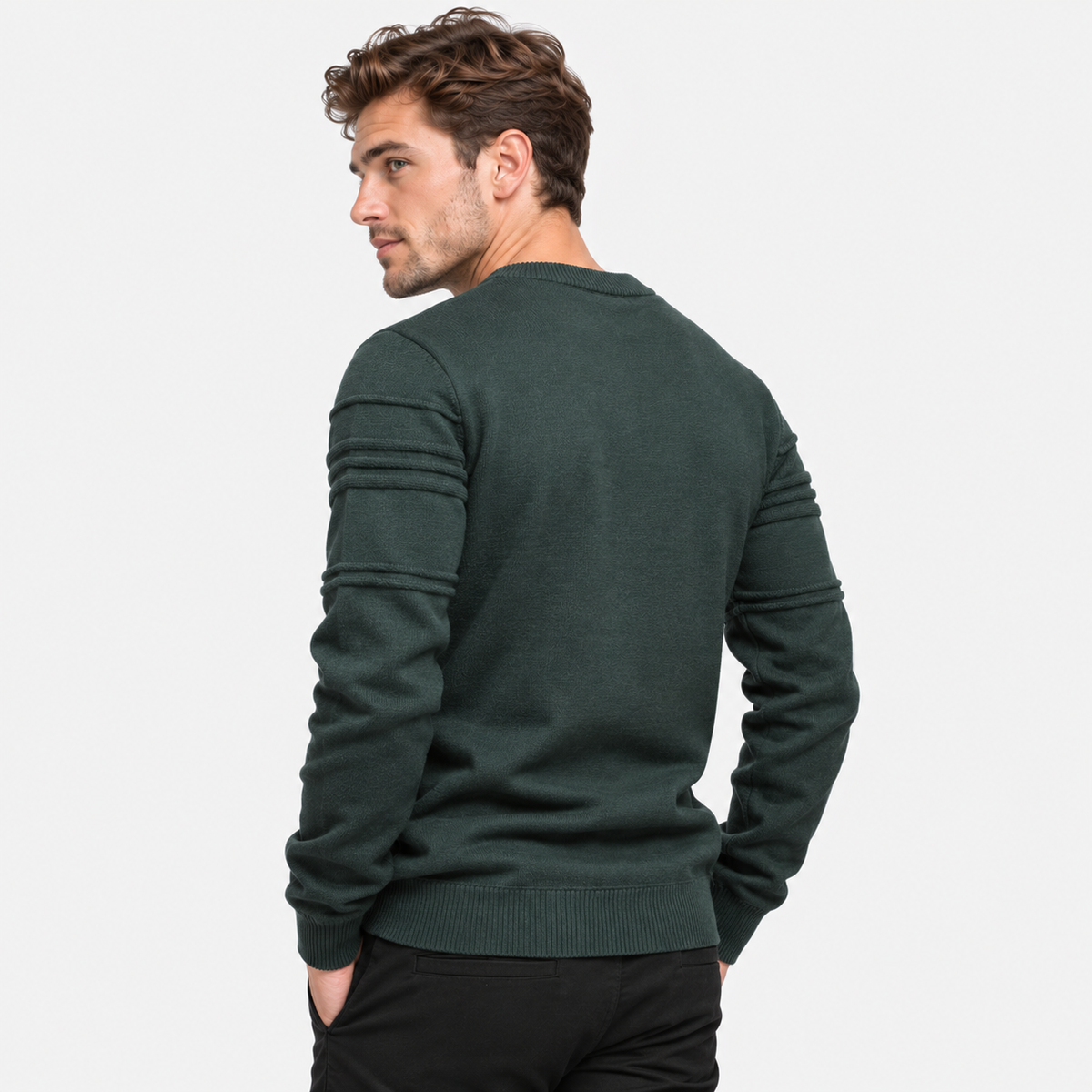 Elvane | Men's Cotton Sweater Diamond Pattern Slim Fit Knit Pullover