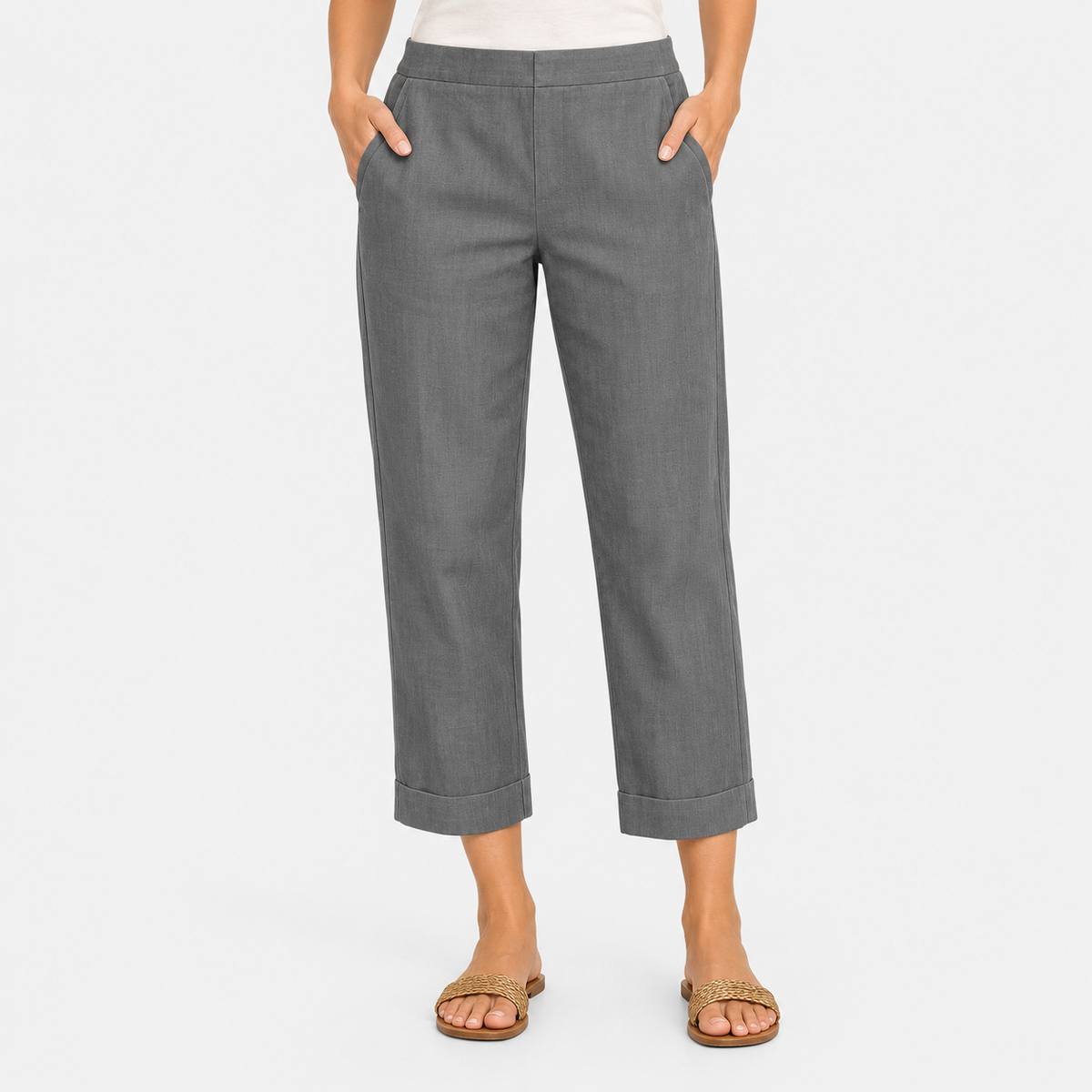 Elvane | Women's Straight Leg Trousers Lightweight Relaxed Fit Pants