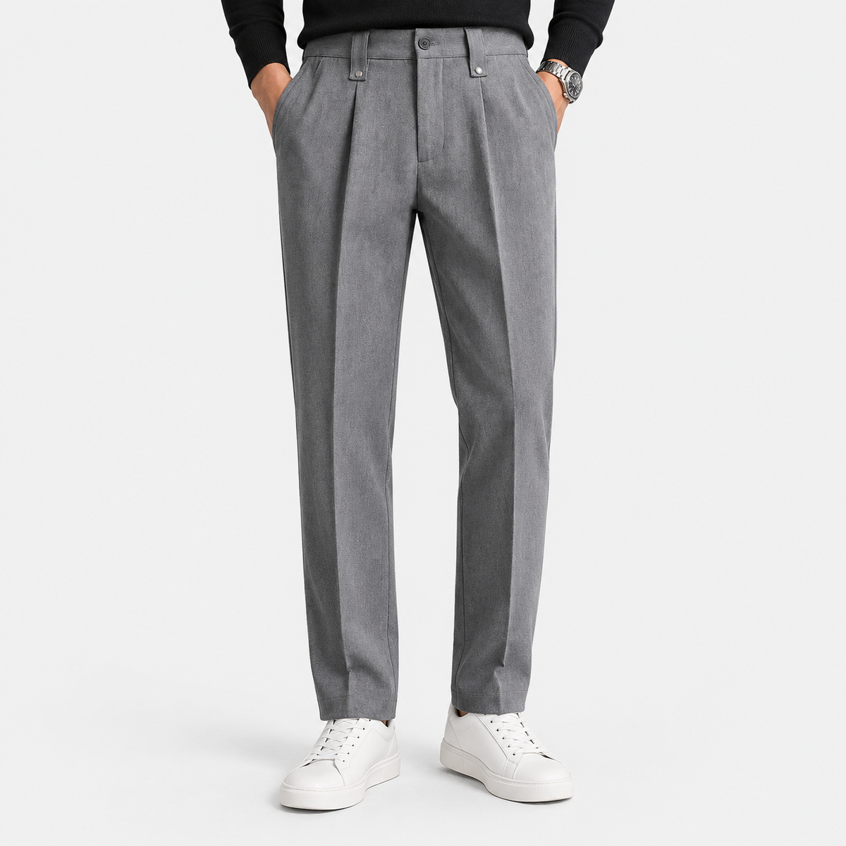 Elvane | Men's Pleated Trousers Straight Leg Regular Fit Dress Pants