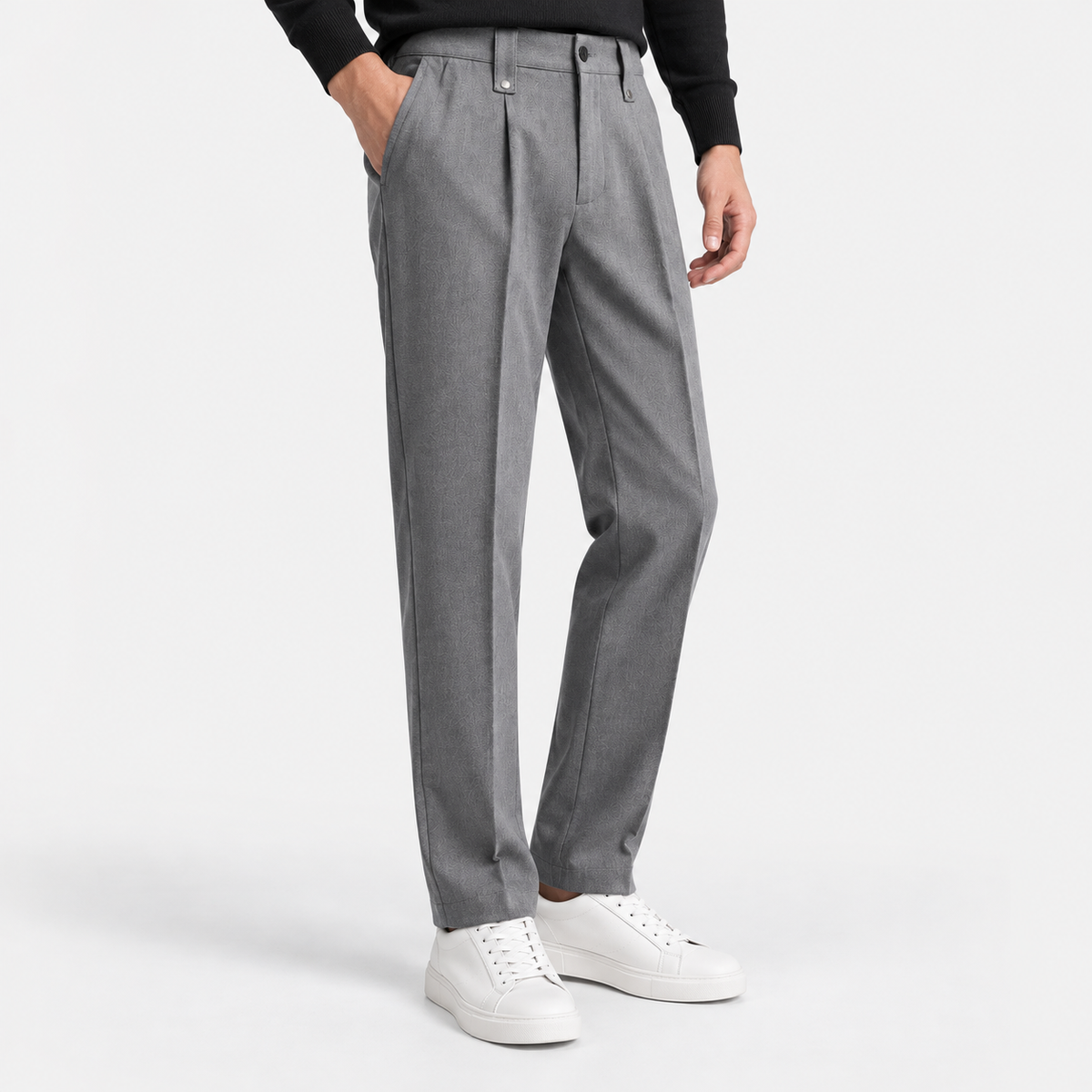 Elvane | Men's Pleated Trousers Straight Leg Regular Fit Dress Pants