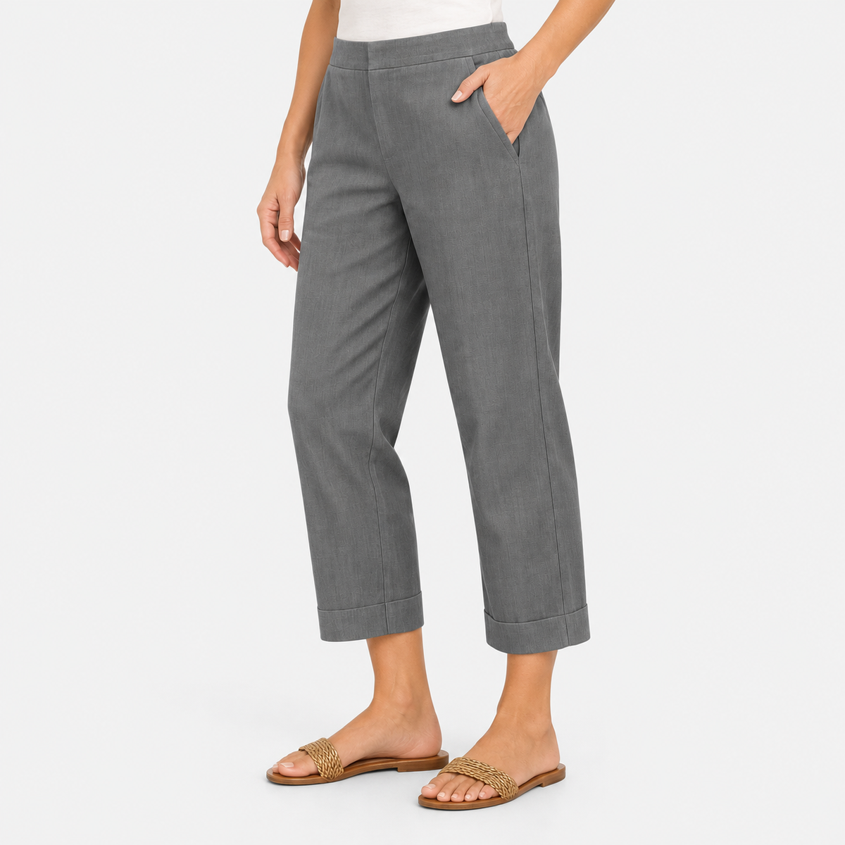 Elvane | Women's Straight Leg Trousers Lightweight Relaxed Fit Pants