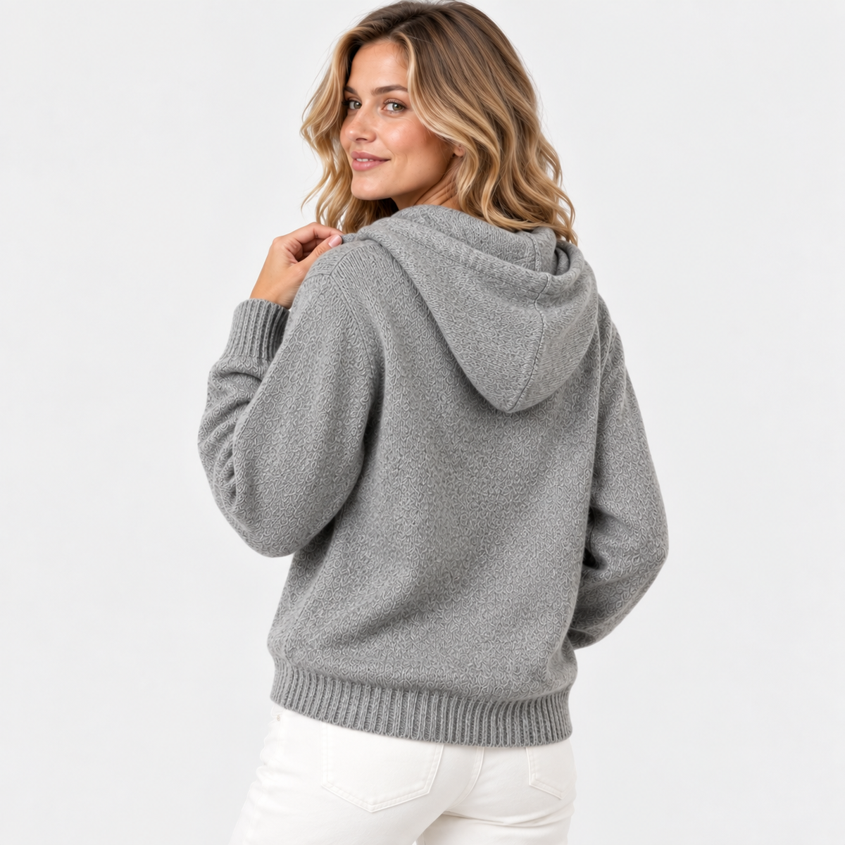 Elvane | Women's Hooded Cardigan Button Front Soft Knit Sweater