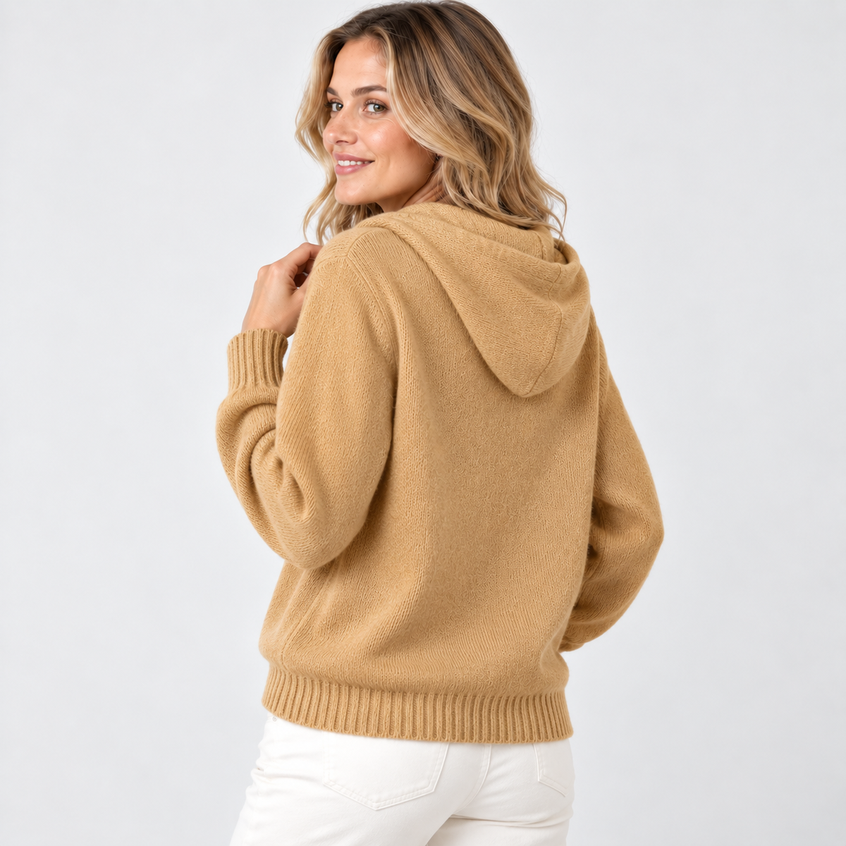 Elvane | Women's Hooded Cardigan Button Front Soft Knit Sweater