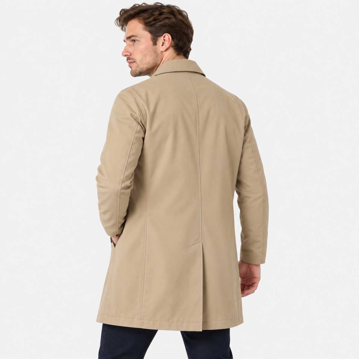 Elvane | Men's Mac Coat Lightweight Long Single-Breasted Outerwear