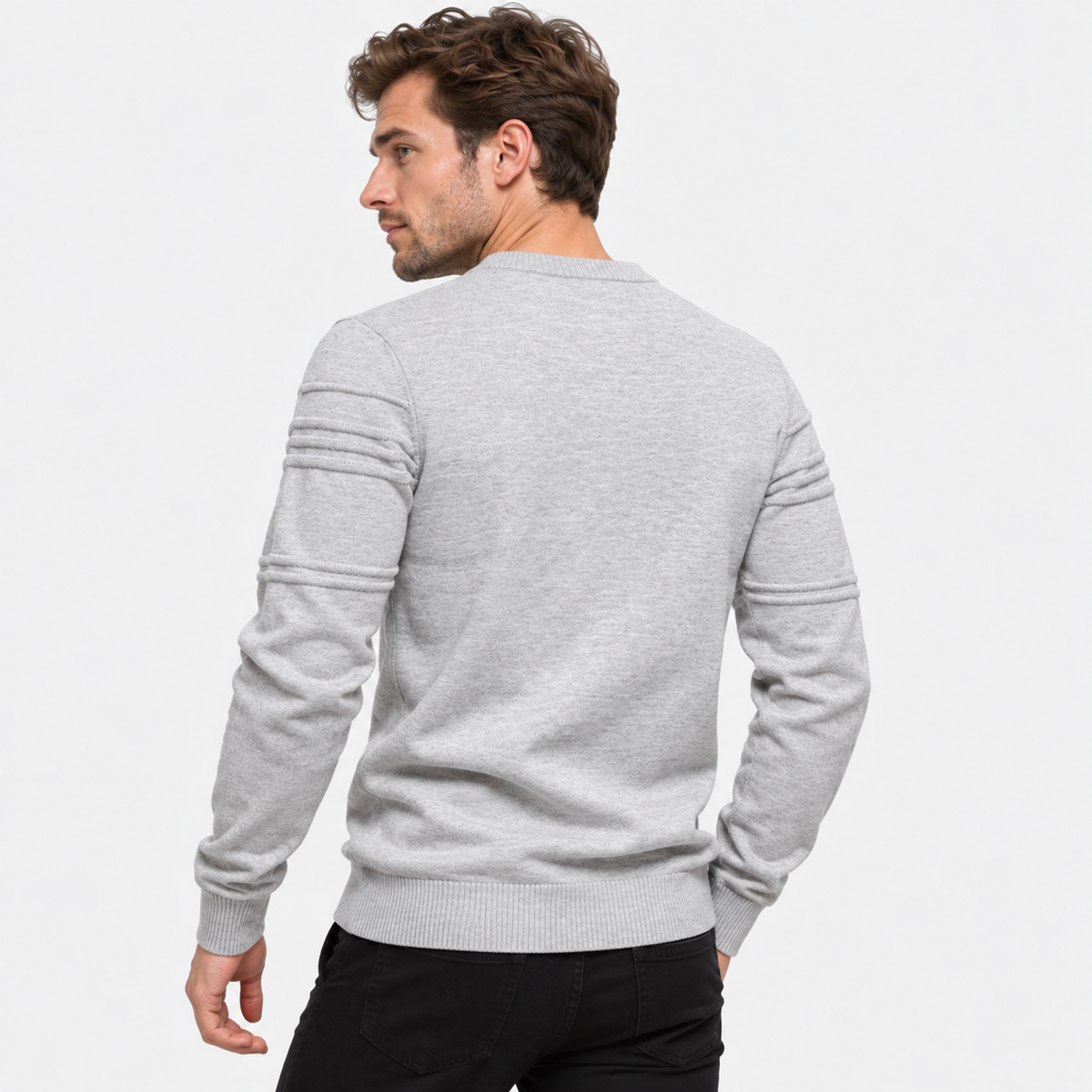 Elvane | Men's Cotton Sweater Diamond Pattern Slim Fit Knit Pullover