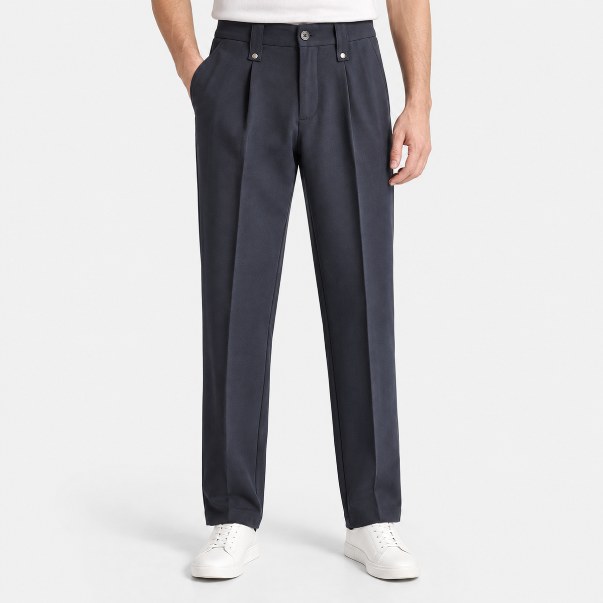 Elvane | Men's Pleated Trousers Straight Leg Regular Fit Dress Pants