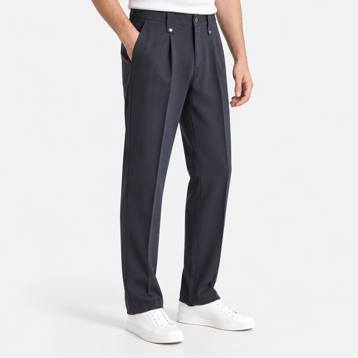 Elvane | Men's Pleated Trousers Straight Leg Regular Fit Dress Pants