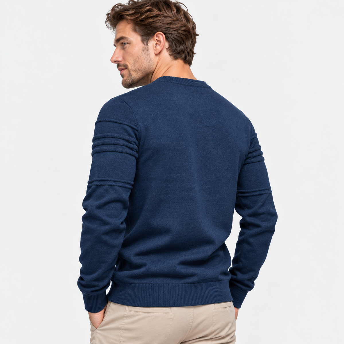 Elvane | Men's Cotton Sweater Diamond Pattern Slim Fit Knit Pullover