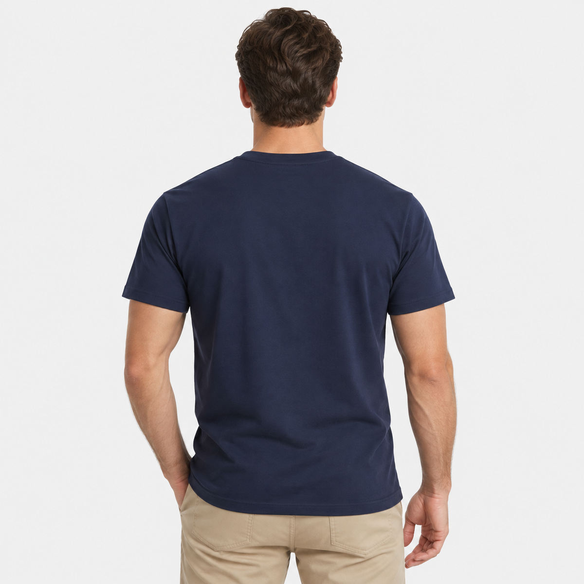 Elvane | Men's Supima Cotton T-Shirt Heavyweight Crew Neck Navy