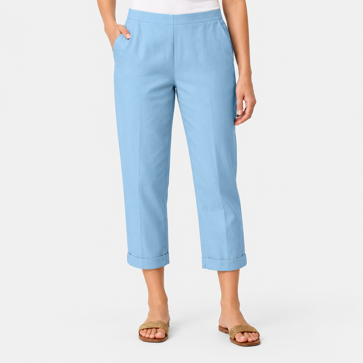 Elvane | Women's Straight Leg Trousers Lightweight Relaxed Fit Pants