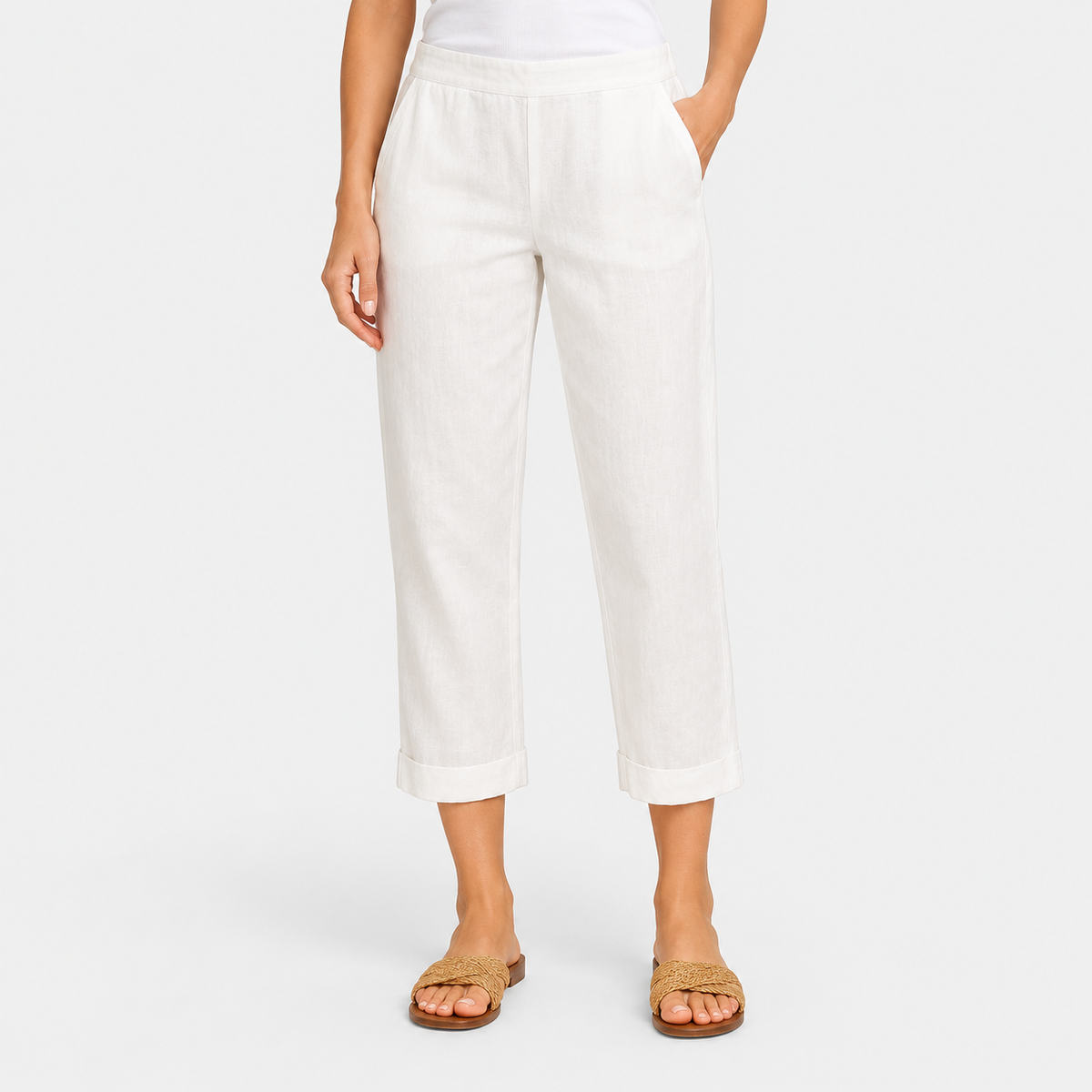 Elvane | Women's Straight Leg Trousers Lightweight Relaxed Fit Pants