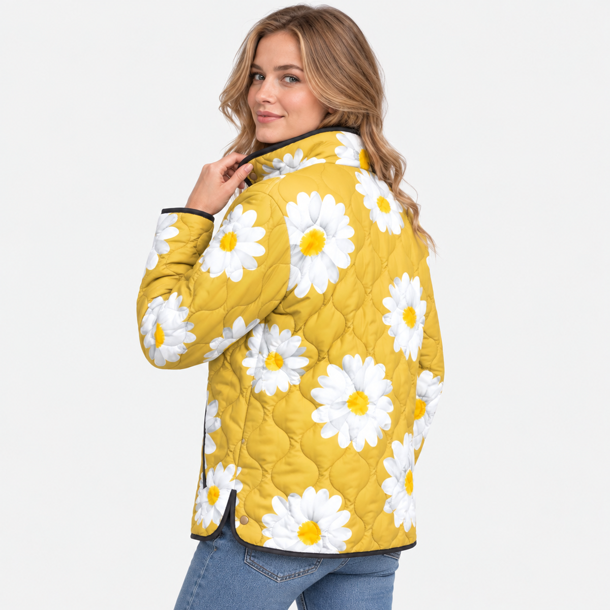 Elvane | Women's Quilted Jacket Vintage Floral Relaxed Fit Fall Coat